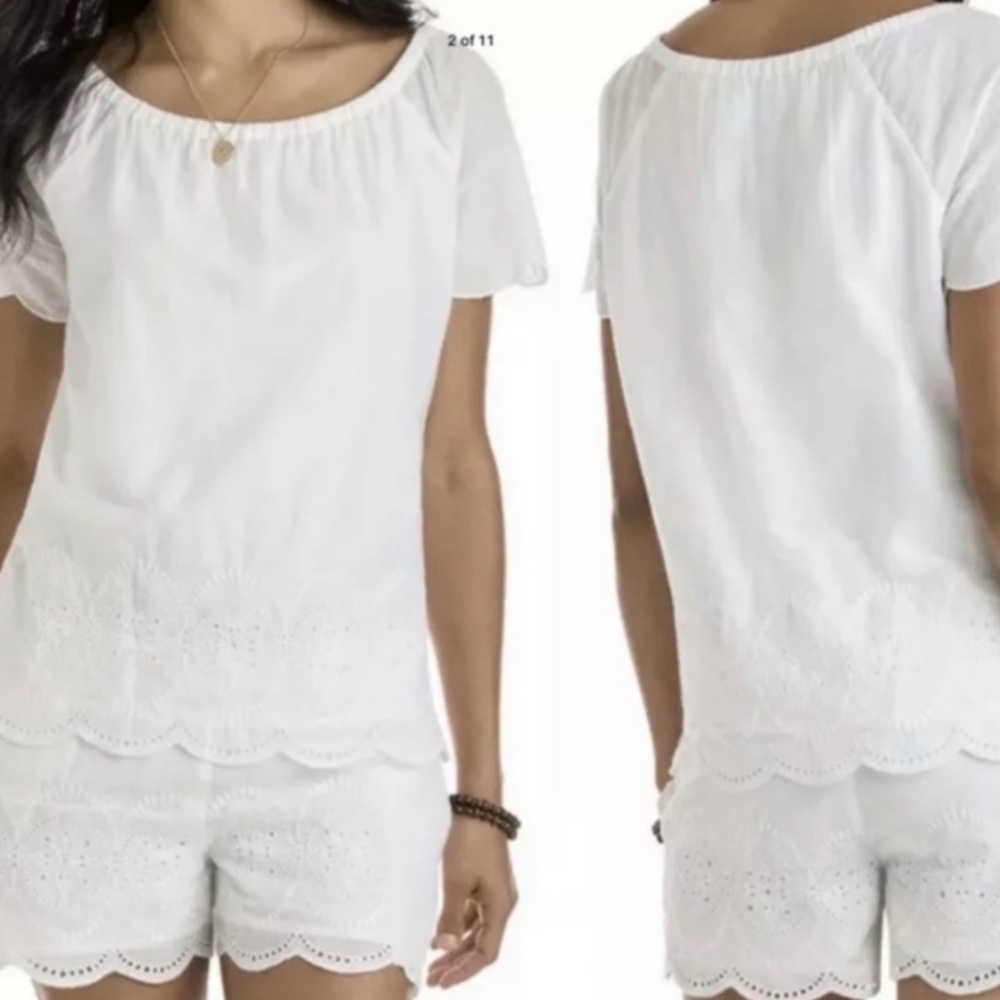 NWT Vineyard Vines Eyelet Blouse White